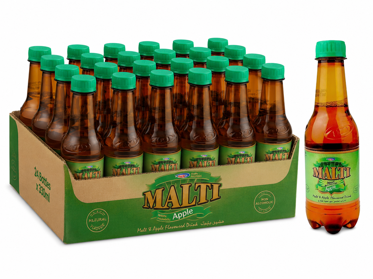 مالتي شراب الشعير بنكهة التفاح من اليمن Malti drink from Yemen
