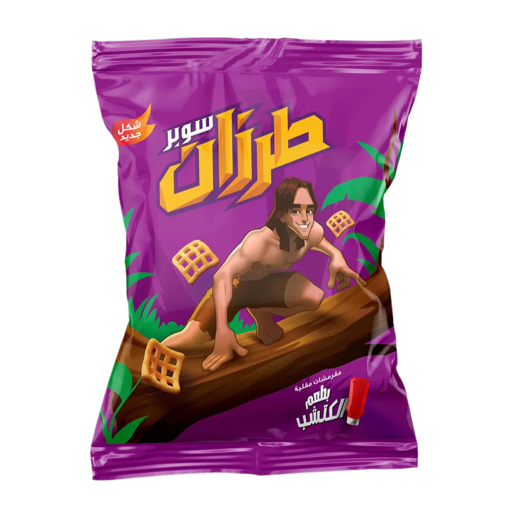 Tarzan Chips شيبس طرزان بالكاتشب كيس (كرتون) كامل